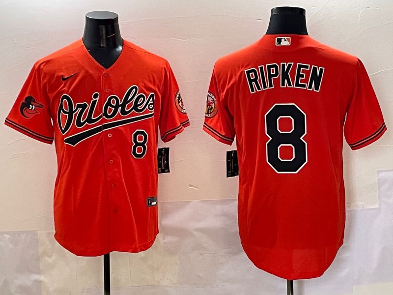 Men Baltimore Orioles 8 Ripken Orange Game 2025 Nike MLB Jersey style 5092